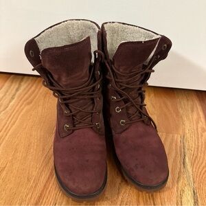 Timberland Women's Purple Suede Lace-up Lined Winter Boots